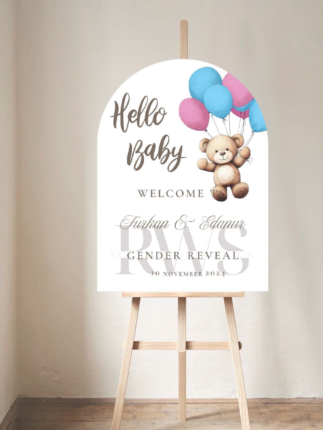 Gender reveal Babyshower - Welkomstbord