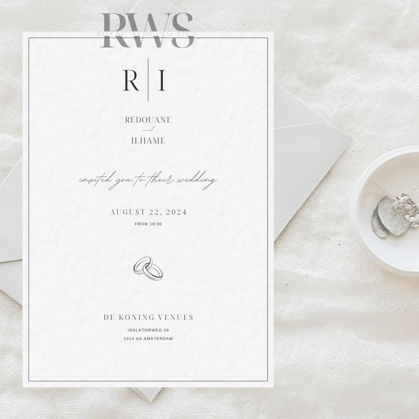 Minimalistische Elegantie - Uitnodiging