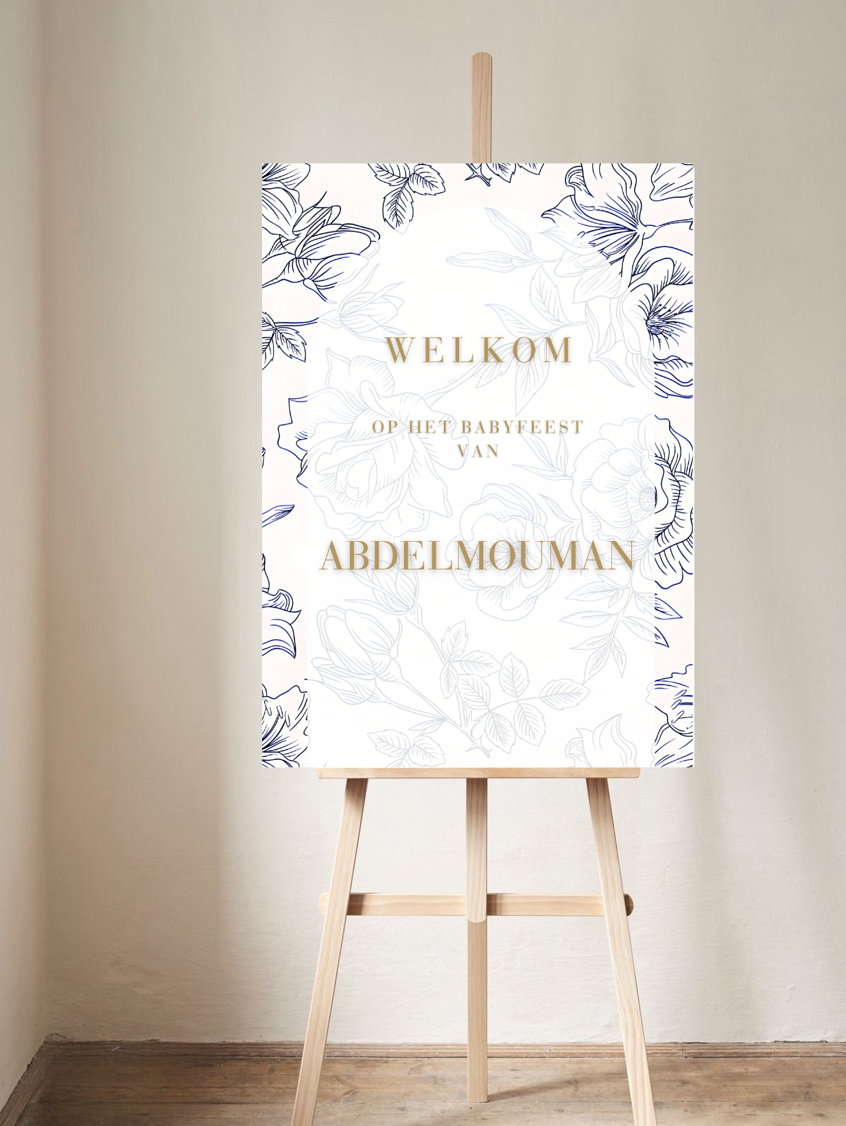 Babyfeest bloemen - Welkomstbord