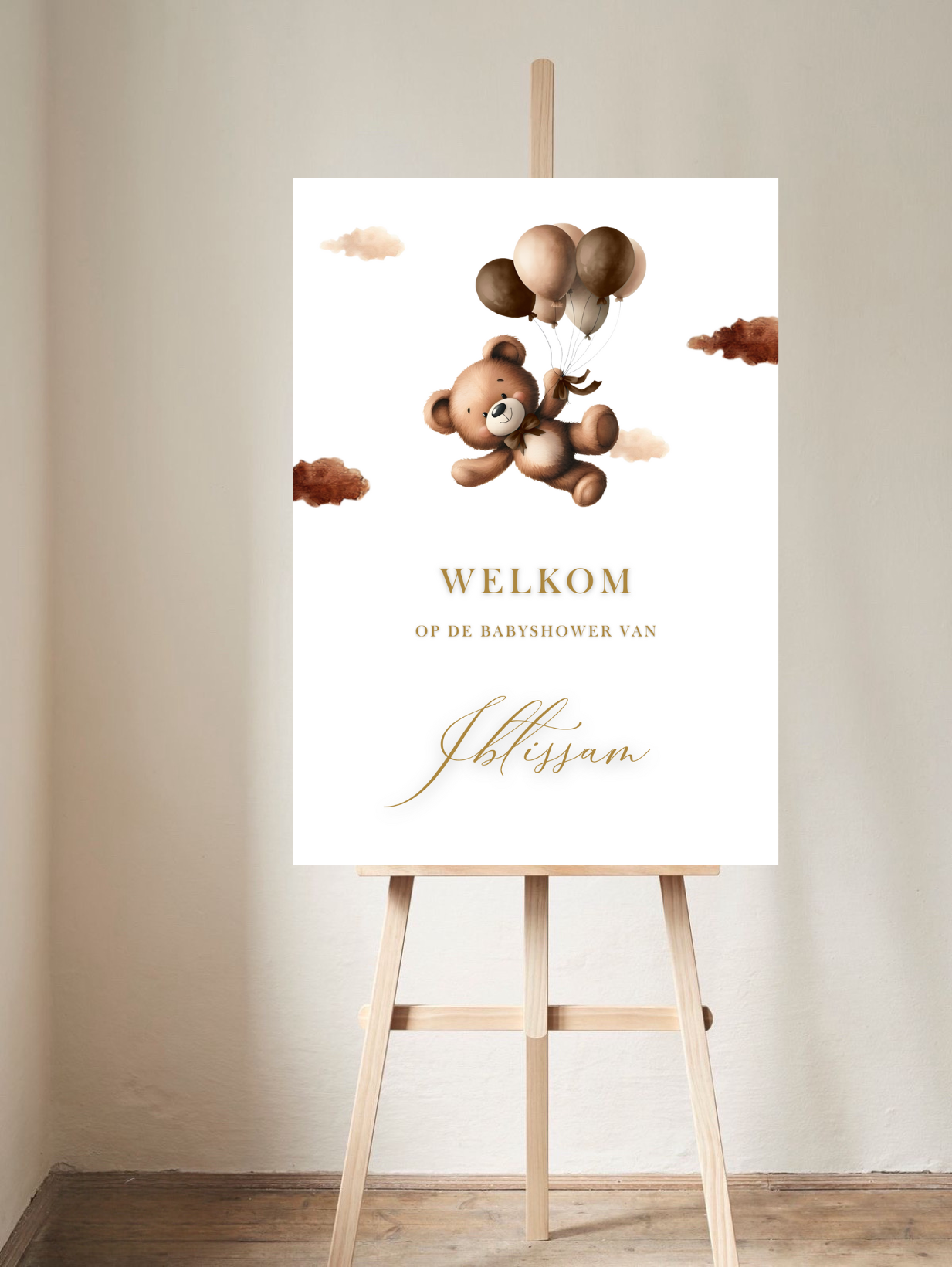 Babyshower Beertje met Ballonnen - Welkomstbord