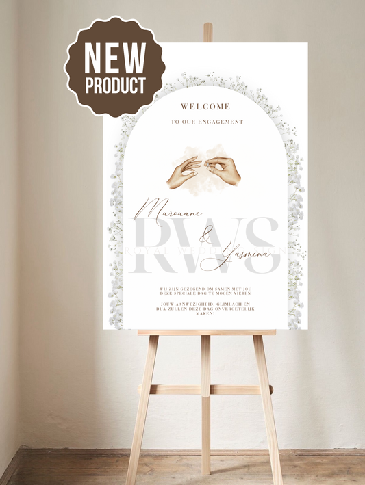 Luxe Wit Welkomstbord - 3D Floral Arch Welkomstbord