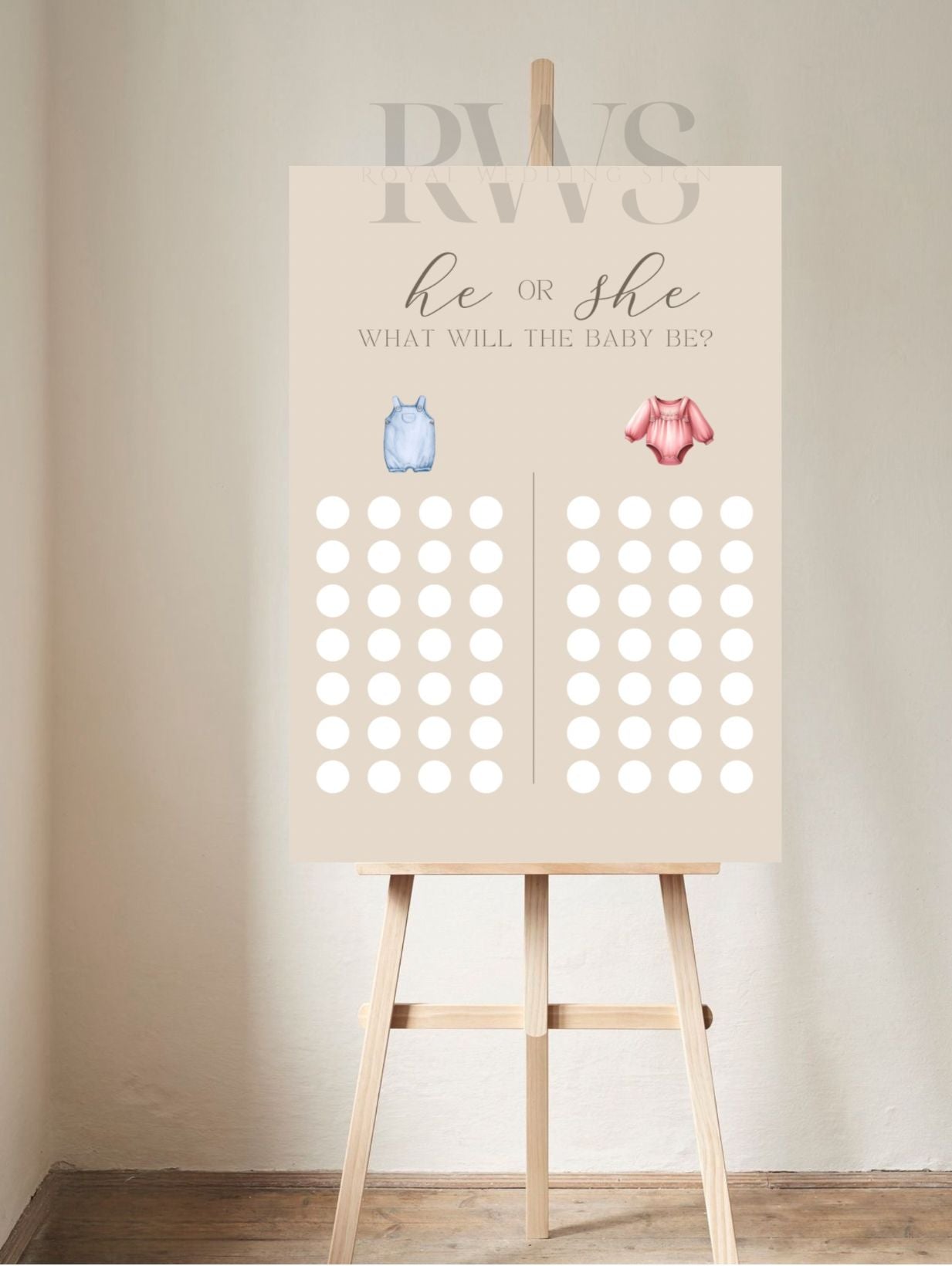 Babyshower Jongen of Meisje Afvinken - Welkomstbord