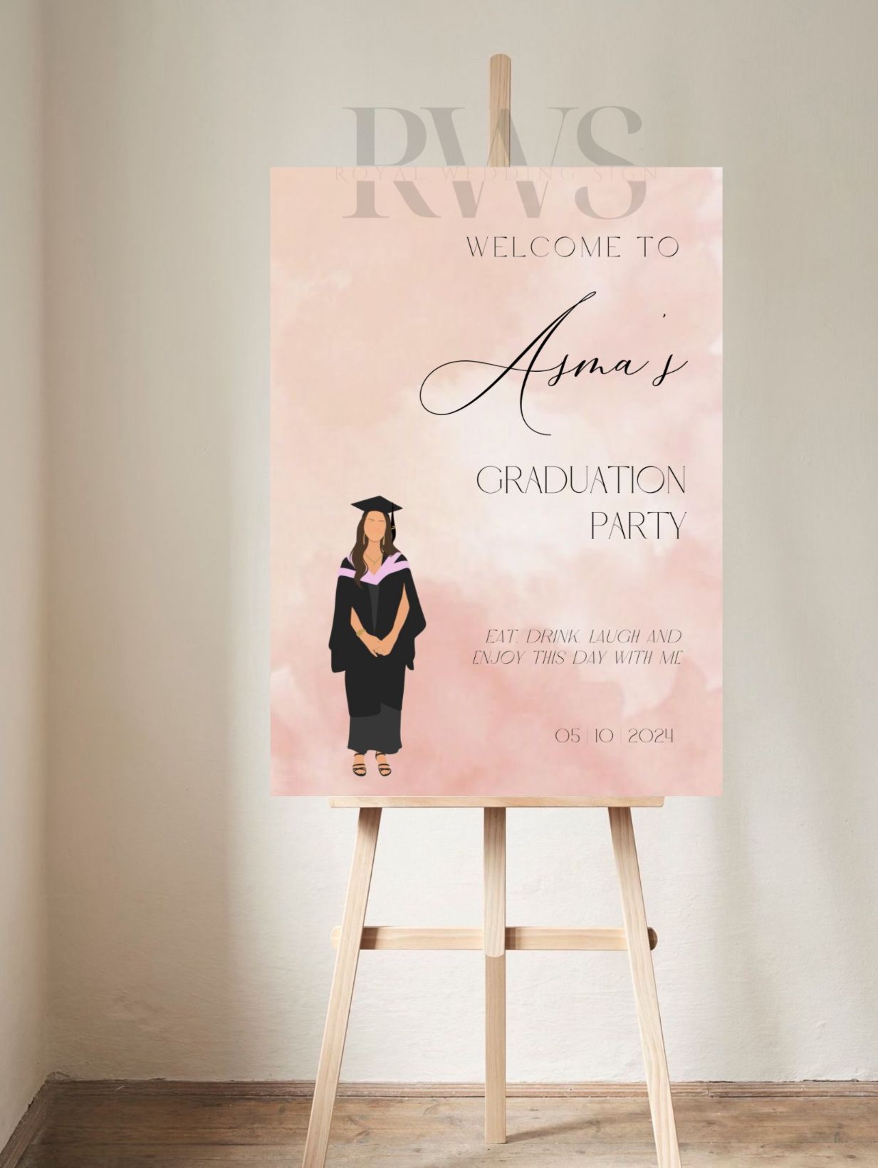 Graduation Licht Roze - Welkomstbord