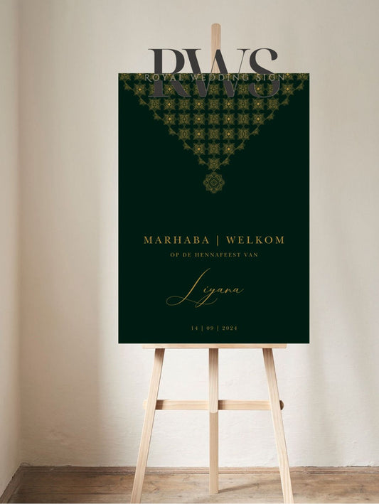 Henna Feest Donkergroen - Welkomstbord