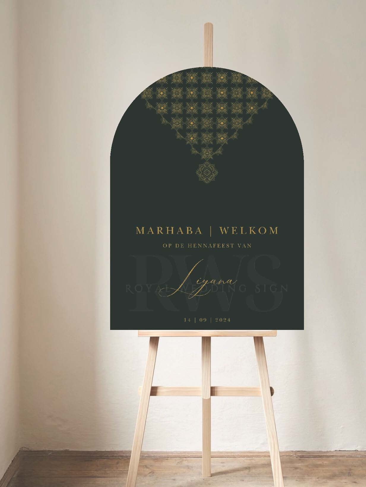 Henna Feest Donkergroen - Welkomstbord
