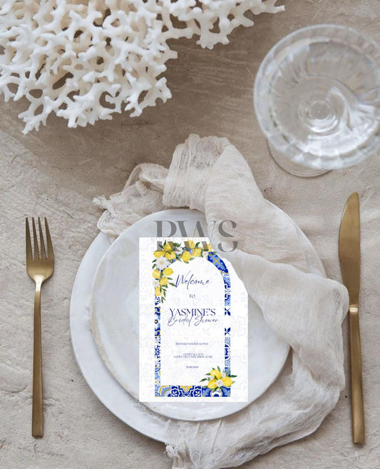 Lemon Bridal Shower - Tafelkaart