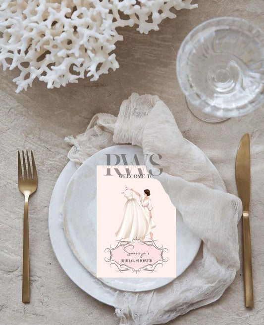 Lichtroze Bridal Shower - Tafelkaart